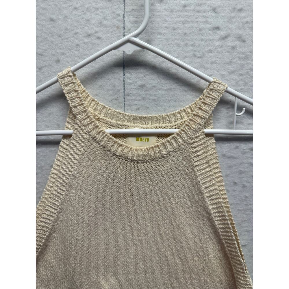 Anthropologie Maeve Ivory/Cream Sleeveless Halter Knit Sweater L Beach Loganlook - Picture 6 of 9